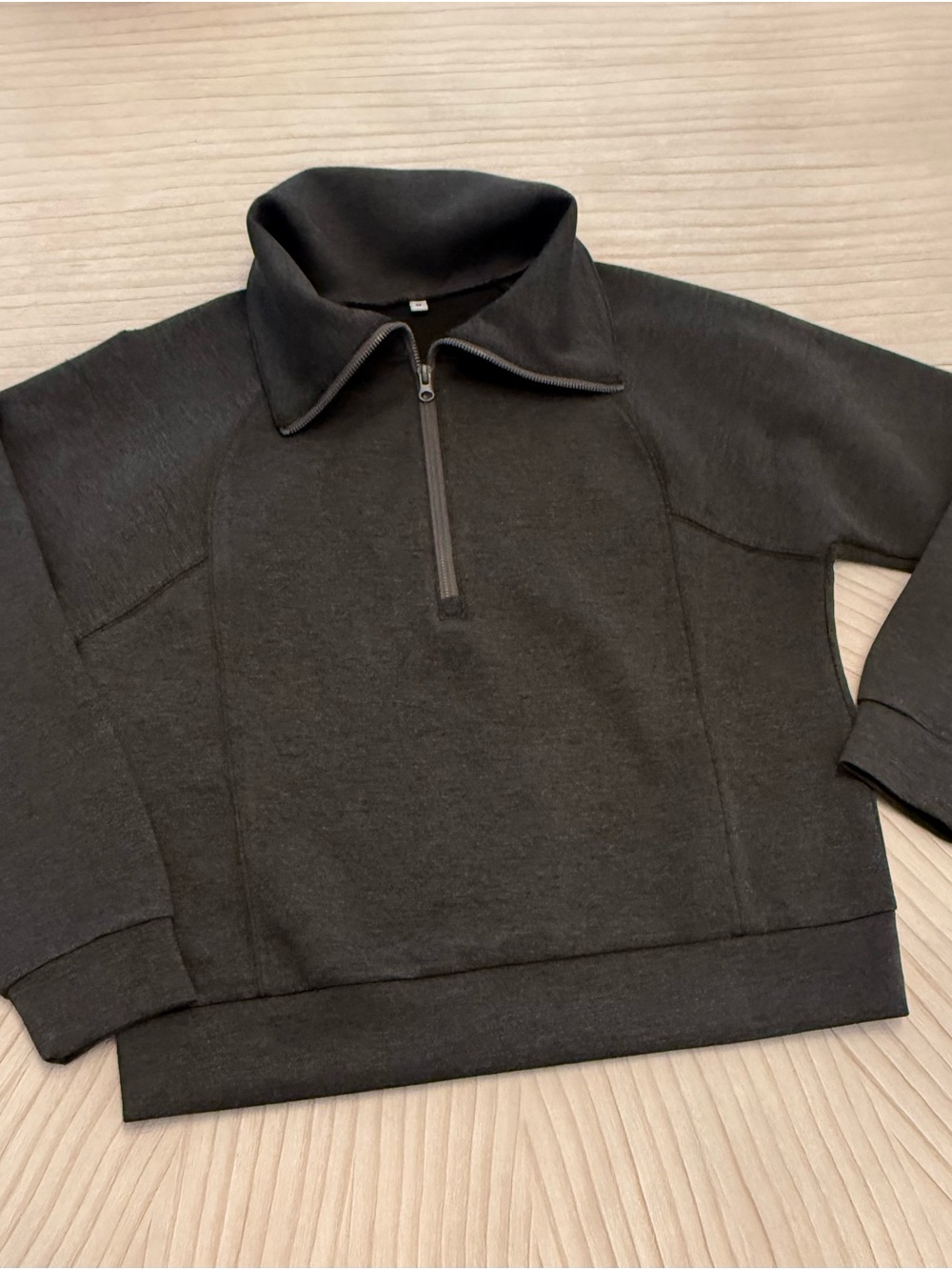 Women's Charcoal Half-Zip Pullover Sweatshirt SPANX Dupe